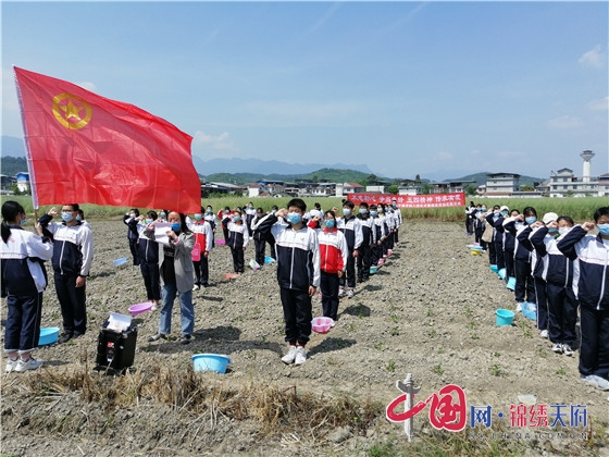 綿陽江油市太平鎮學校開展入團儀式和勞動實踐教育活動