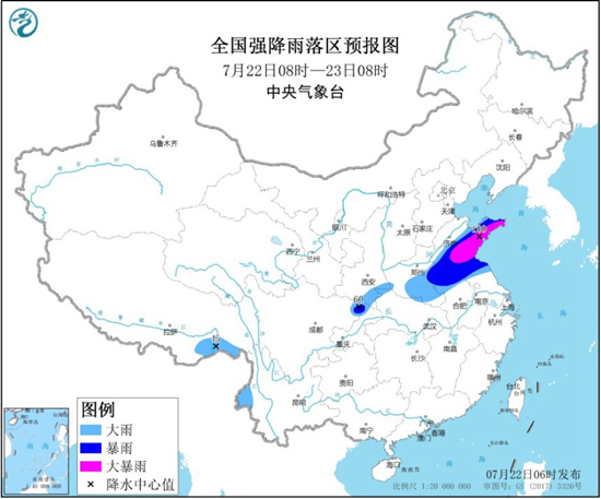 暴雨黃色預(yù)警 河南江蘇四川等9省區(qū)市有大到暴雨山東局地大暴雨