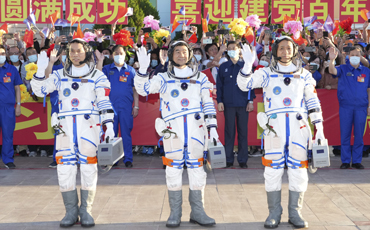 China launches first crewed mission for space station construction