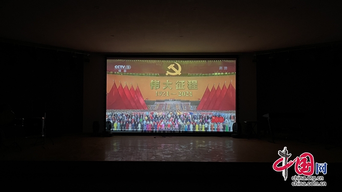 观看庆祝中国共产党成立100周年文艺演出——伟大征程