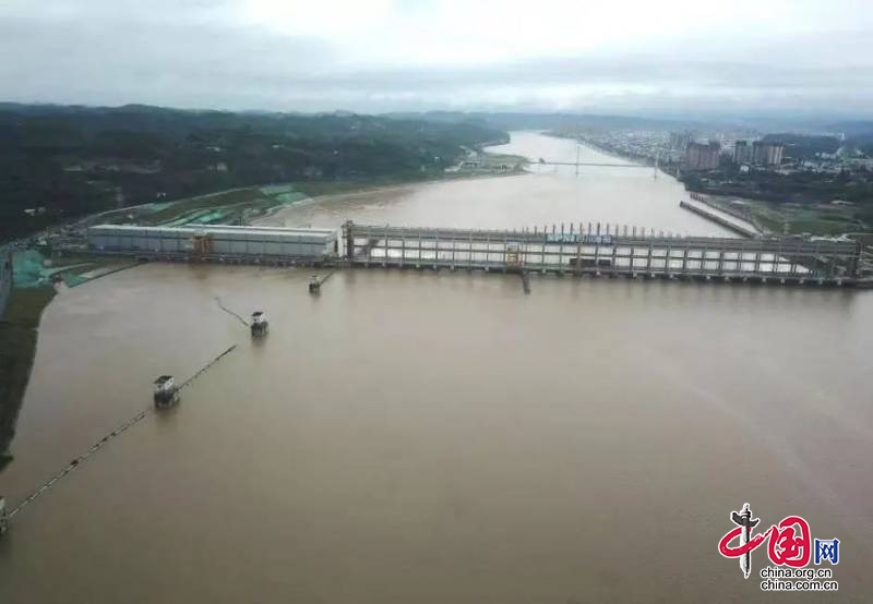 四川省樂山市犍為航電完成二期蓄水任務 “魚躍龍門”即將呈現