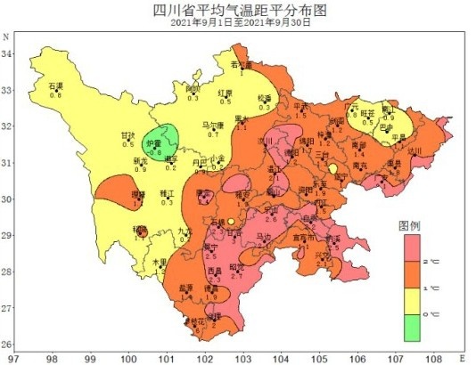 10月四川还有3次较明显降雨过程，2个地区火险等级高