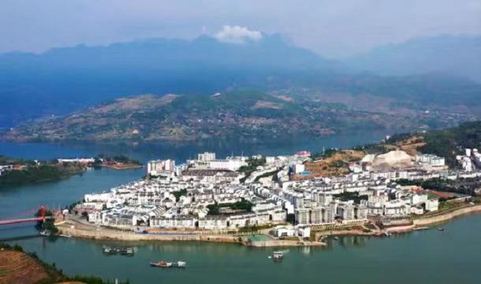 重慶大昌湖國家濕地公園呈現平湖美景