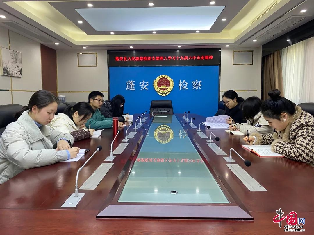 蓬安县检察院全体团员热议党的十九届六中全会精神