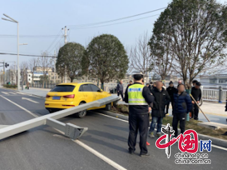 開(kāi)車(chē)分心危害大 走神瞬間撞燈桿