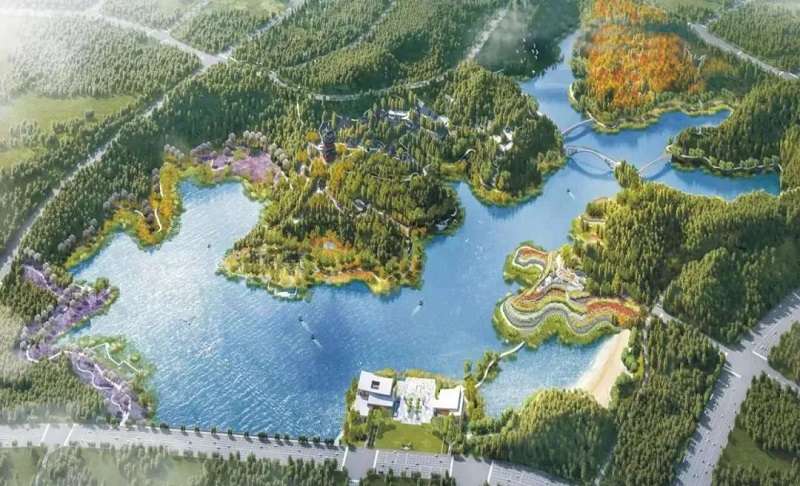 北廣場主要建築及環湖路年底可呈現！官盛湖生態濕地公園建設進度來了