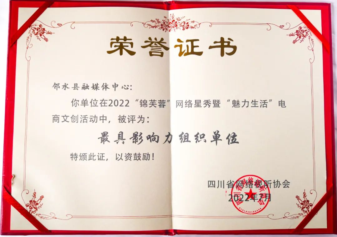 邻水县融媒体中心获得“优秀组织奖”