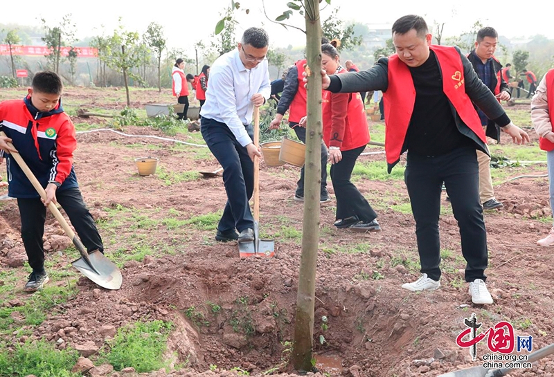 自贡市沿滩区开展义务植树活动 栽植800余株