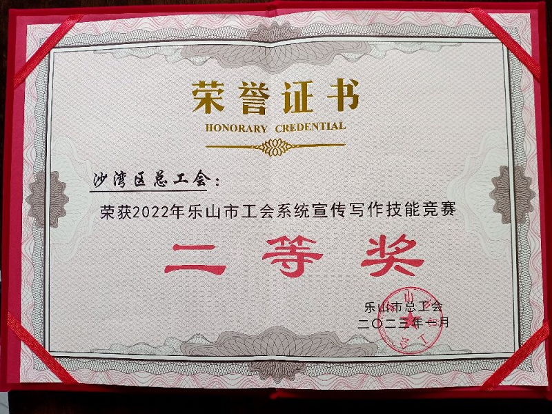 沙灣區(qū)在樂山市工會系統(tǒng)宣傳寫作技能競賽中取得佳績