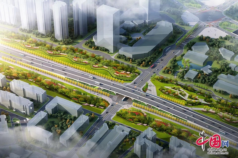 自贡高新：迎宾大道新建菱形立交 建成后将实现立体交通